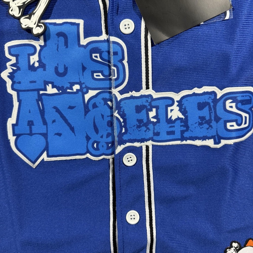 Brand X Shirt Youth Small Blue Los Angeles Baseball Jersey Marathon Continues - Picture 2 of 8
